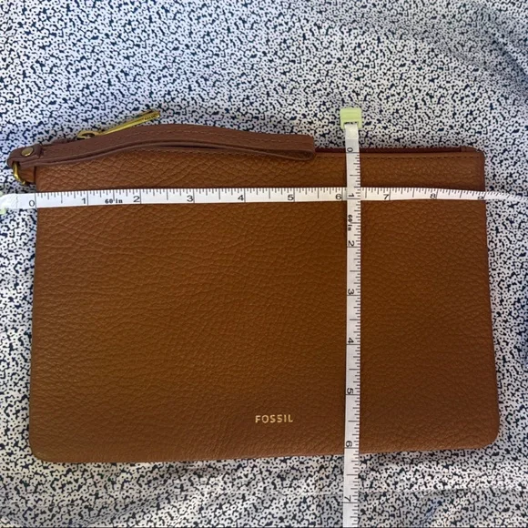 NWOT Fossil Brown Leather Wristlet Clutch - Picture 5 of 7